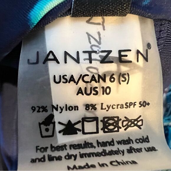 Jantzen Bleach Tie Dye Print Racerback Bathing Suit with Liw Back - Picture 11 of 11